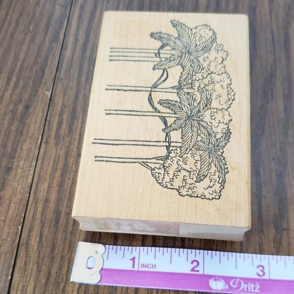 Double D Wood Mounted Tropical Oasis Trees and Palms Rubber Stamp H2120 - Picture 3 of 8